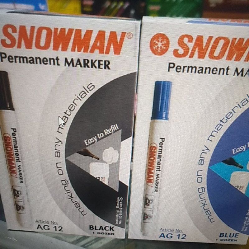 

Spidol Permanen Snowman warna Hitam / Biru