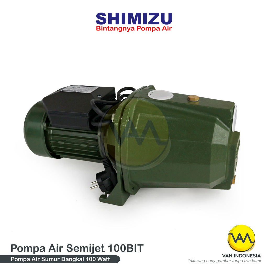 Shimizu Pompa Air Sumur Dangkal Semi Jet Shimizu JET 100 BIT Manual Semi Jet Pump