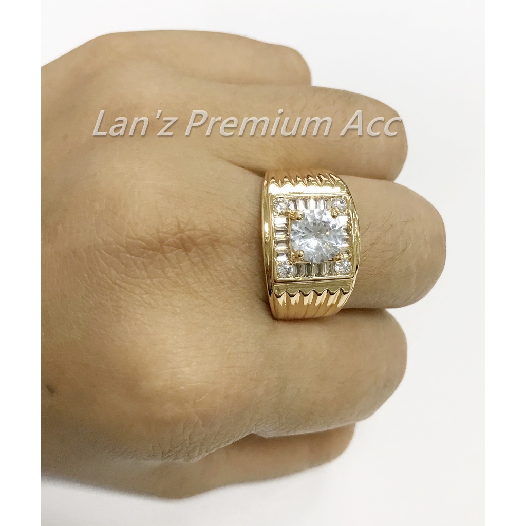 Cincin Pria Jumbo Marco Titanium 22K (Emas)
