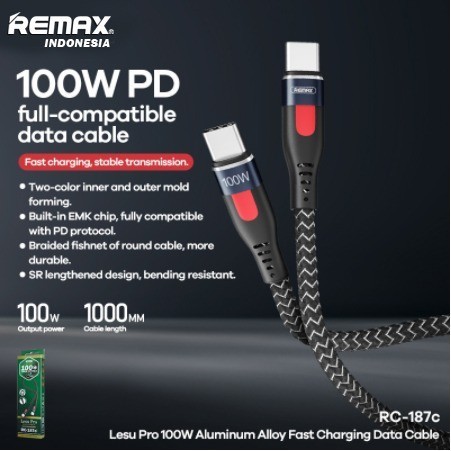 Remax Lesu Pro 100W Aluminium Alloy Fast Charging Data Cable RC-187C&quot;kabel&quot;