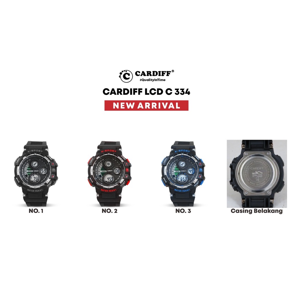 Jam Tangan Digital Murah Cardiff Anti Air LCD C 334