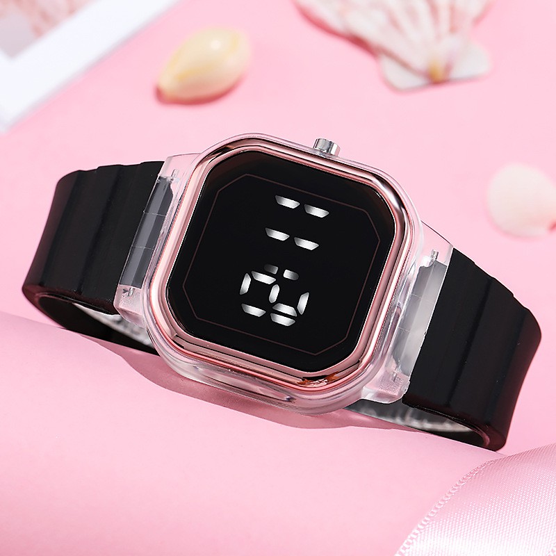 Watchyou Jam Tangan Electronic Square Led Wanita / Pria Small Square Student Sports Watches