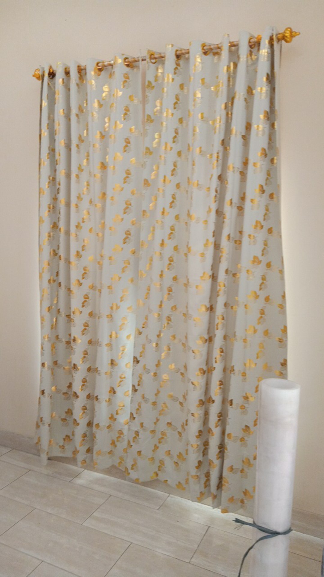 Gorden Jendela Blackout Print Emas Coklat 12 Semockring Silver 6 Gelembung Jende Pintu