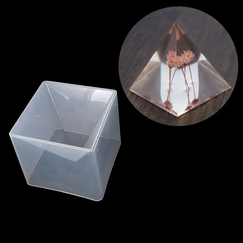 SIY  Super Pyramid Silicone Mould Resin Craft Jewelry Crystal Mold With Plastic Frame