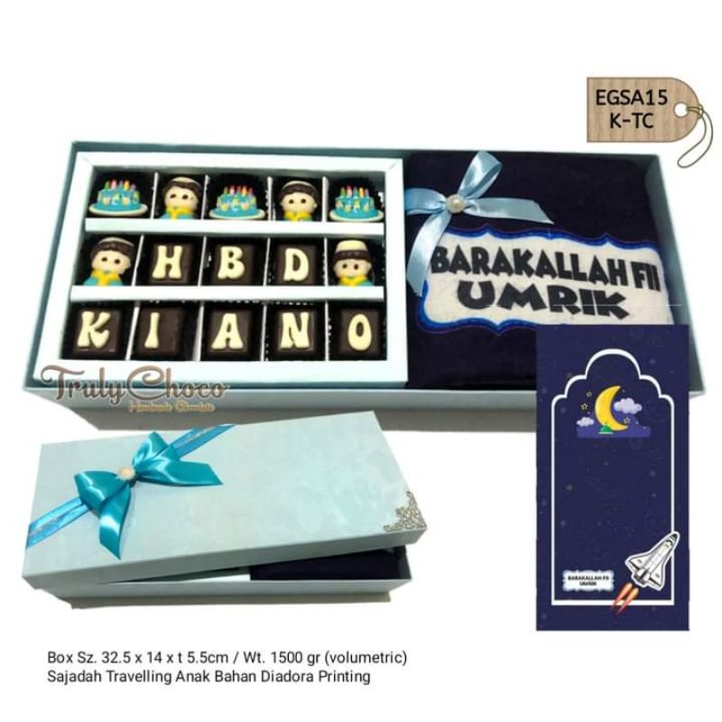 

hadiah ulang tahun anak coklat trulychoco EGSA15 sajadah anak