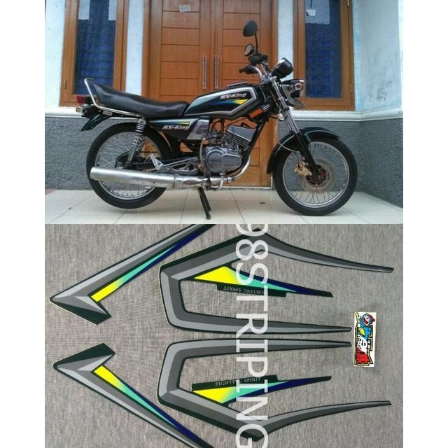 STRIPING RX KING HIJAU TAHUN 2000 2001 STIKER LIS STANDAR ORI YAMAHA