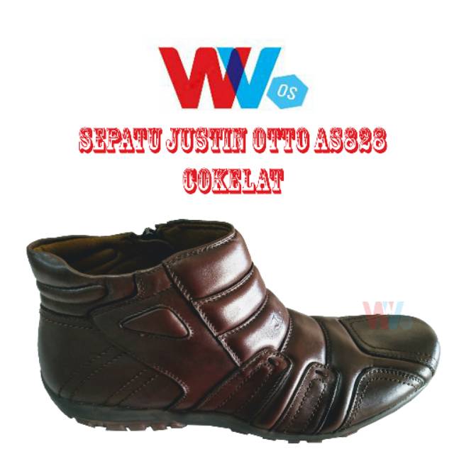 Sepatu boots kulit / leather boots As 828 cokelat