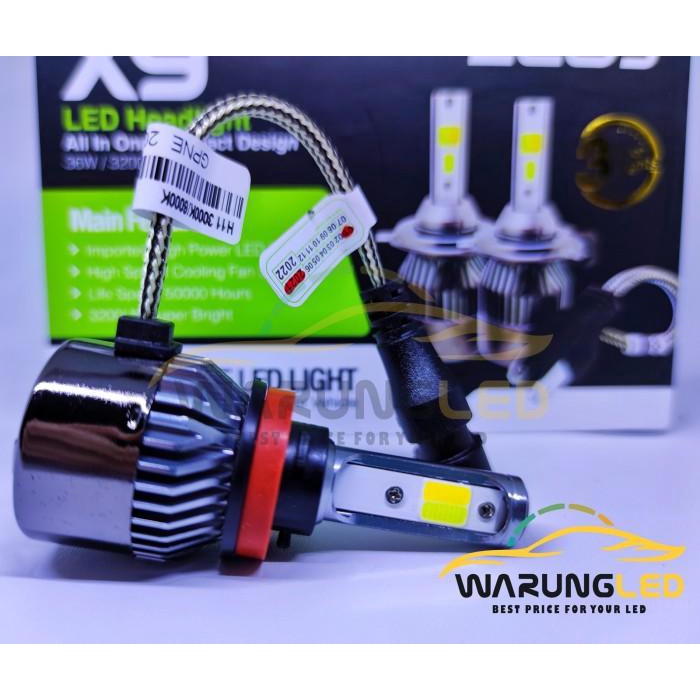 LAMPU LED FOGLAMP MOBIL LED X9 ECO9 LUMINOS H11 3 WARNA SUPER BRIGHT