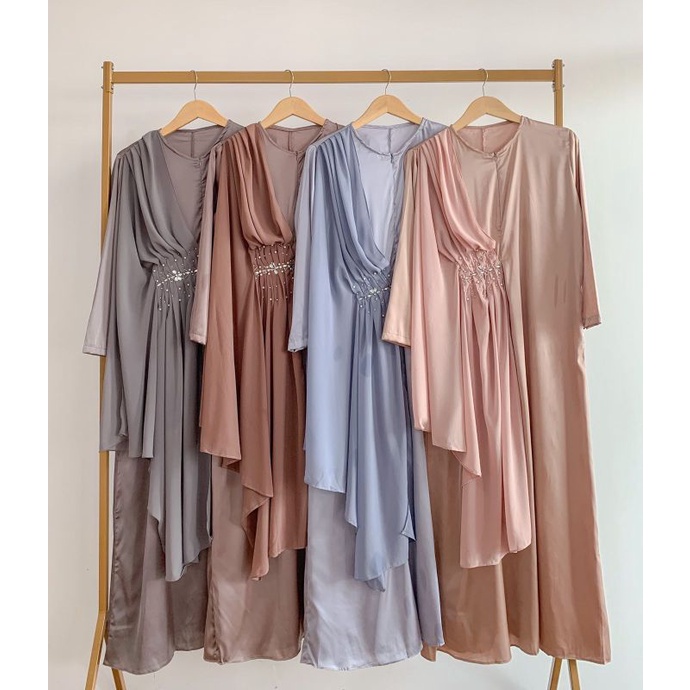LACE DRESS / Dress with brukrat / tule dress / dress lebaran / dress busui brokrat / set busui friendly