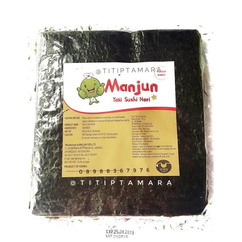 

Hot Produk MURAH ISI 50 NORI SUSHI MANJUN HALAL MUI / rumput laut panggang