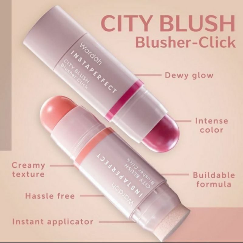 WARDAH INSTAPERFECT City Blush Blusher Click - Blush On Instaperfect Wardah , Blush On Stick