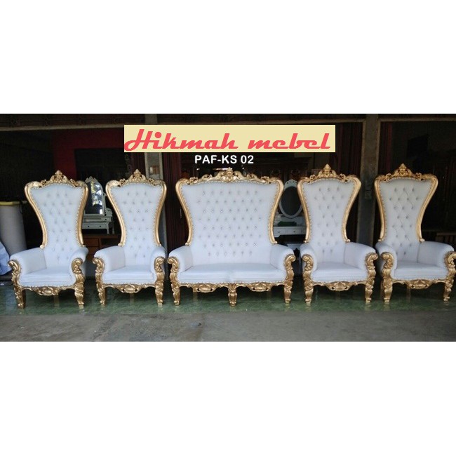 Set Kursi Pelaminan duco Syahrini ukir emas