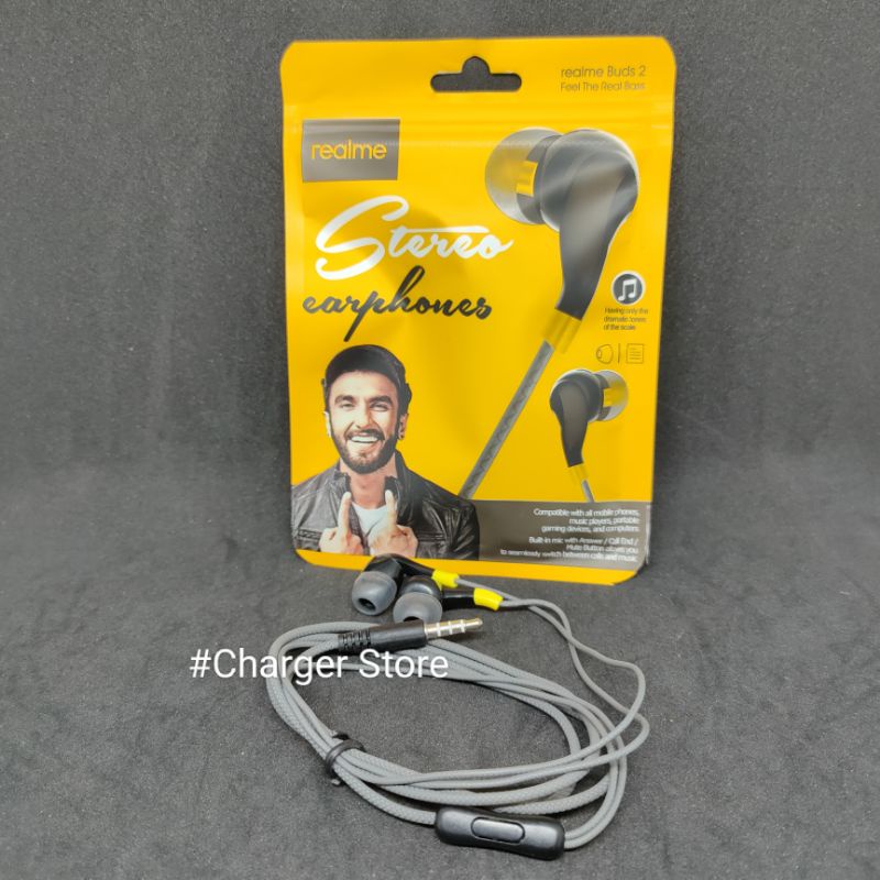 Headset Realme Buds 2 Stereo Earphone Real Bass Realme 3 Pro C1 C2 C3