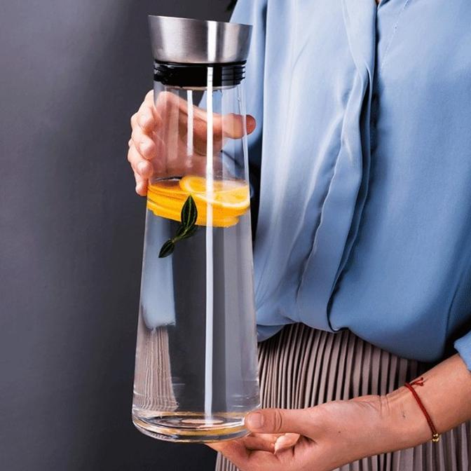 ~@~@~@~@] Botol Teko Kaca Tutup Stainless Steel 1000 ml serbaguna PREMIUM