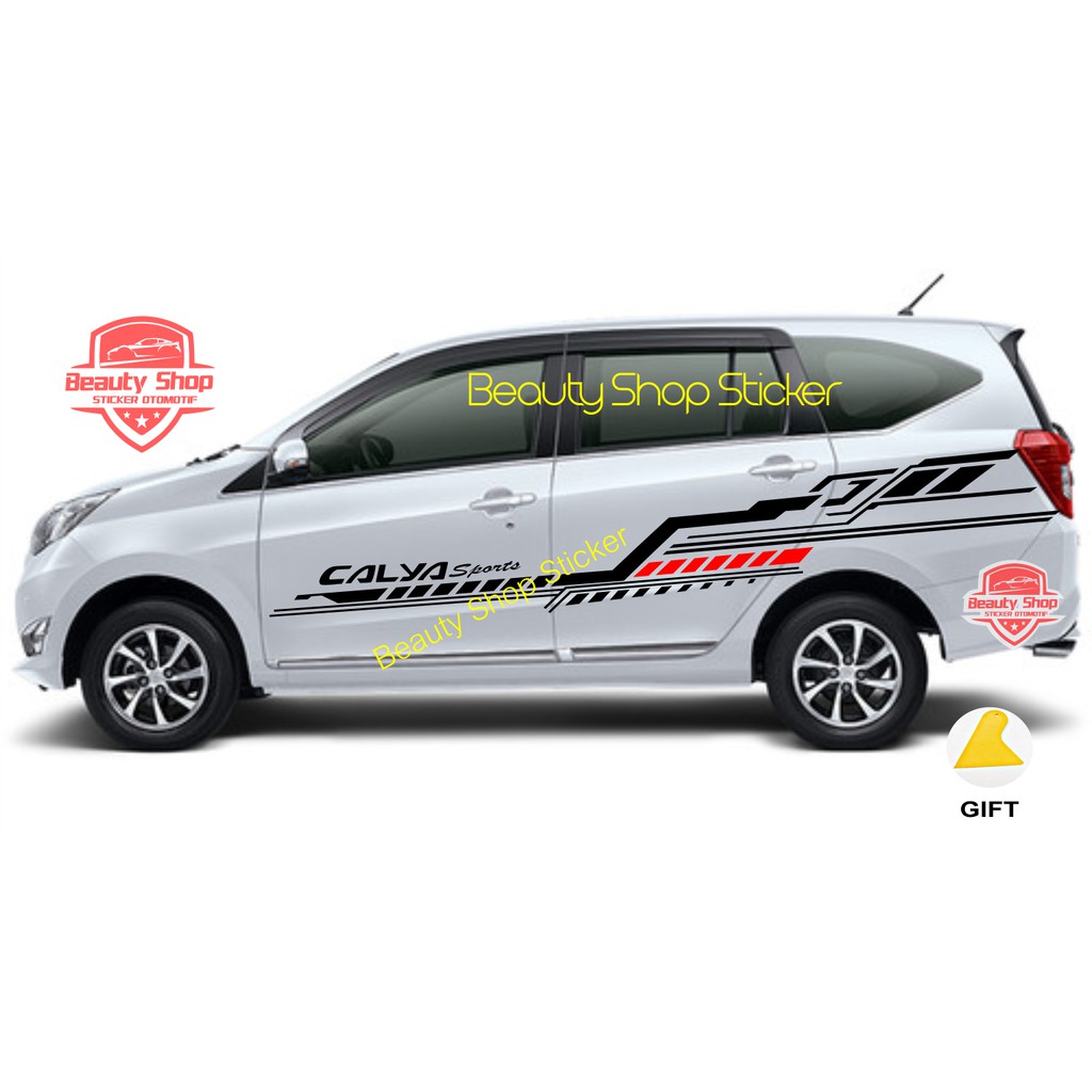 STIKER MOBIL CALYA SIGRA STICKER MOBIL XENIA AVANZA TERIOS RUSH INNOVA FULL CUSTOM TEXT