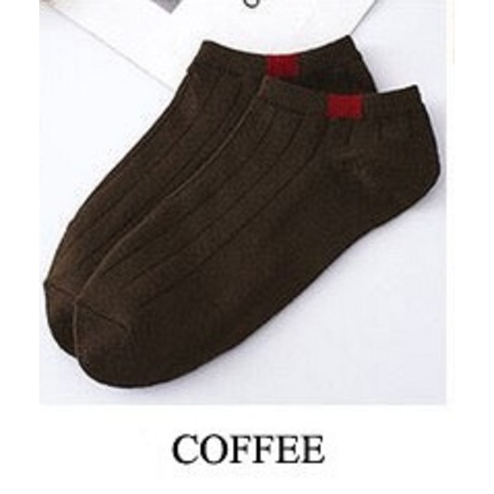 ☛BELIDEH☚ R103 Kaos Kaki Polos 6 Garis Unisex Fashion Wanita/Pria Kaos Kaki Import Murah Jakarta-COKLAT