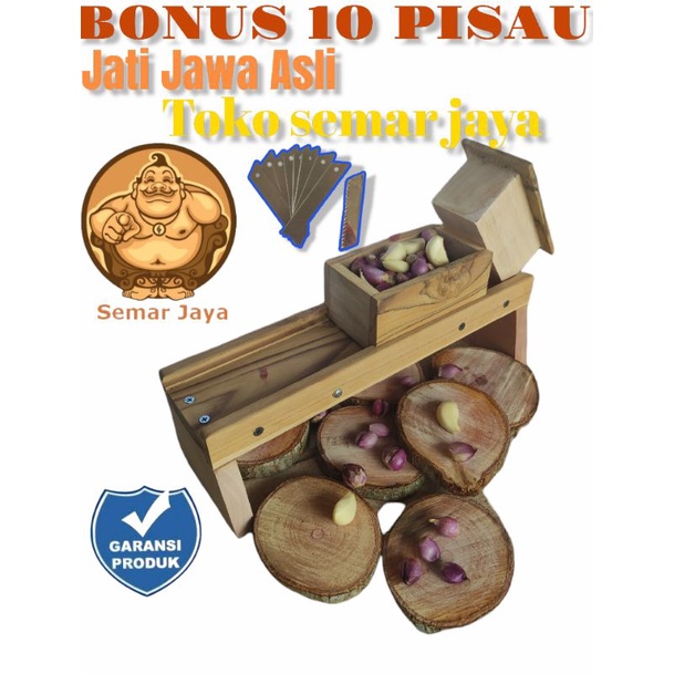 PROMO 10 PISAU PEMOTONG/PERAJANG /PENGIRIS BAWANG SINGKONG KENTANG KERIPIK DARI JATI ASLI