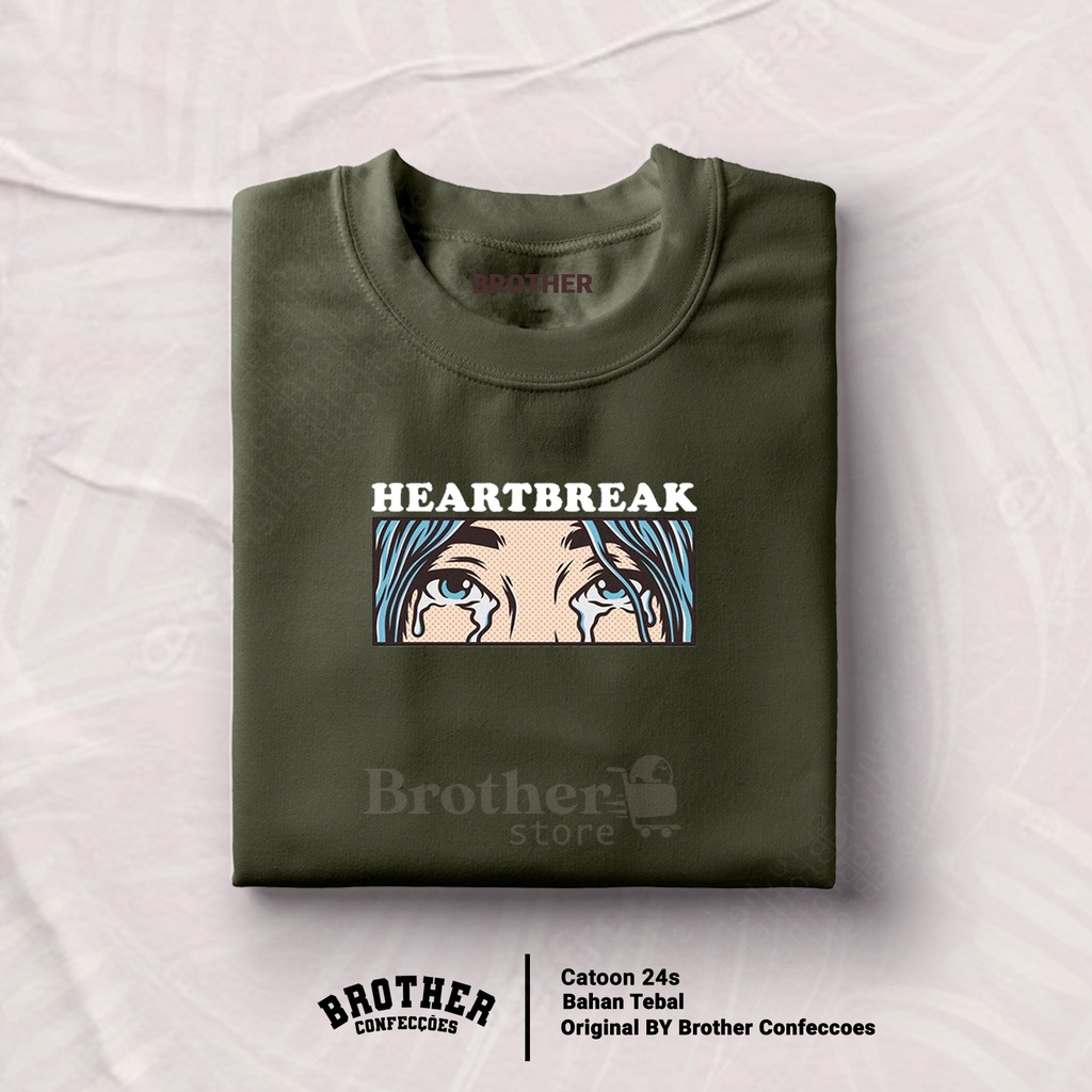 Brother Store Kaos Distro Pria - KAOS COWOK - Kaos Kata Kata - HeartBreak Premium