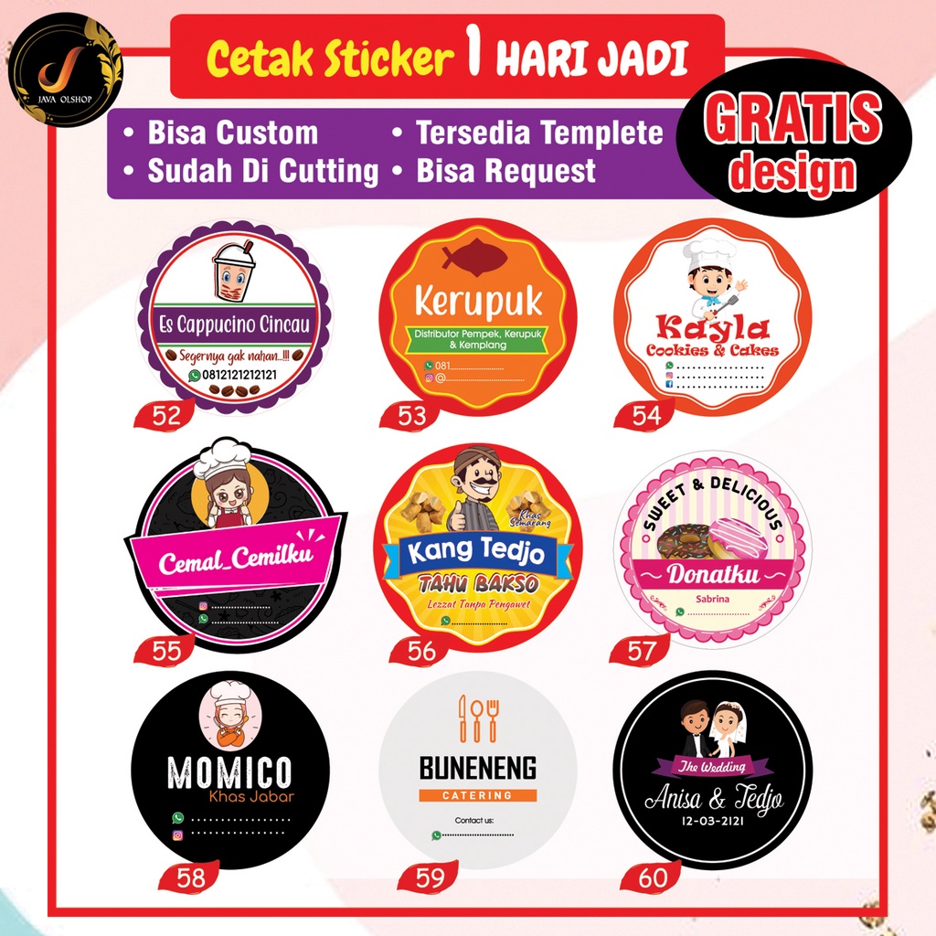 STICKER PRODUK MAKANAN MINUMAN BOTOL BOX DLL