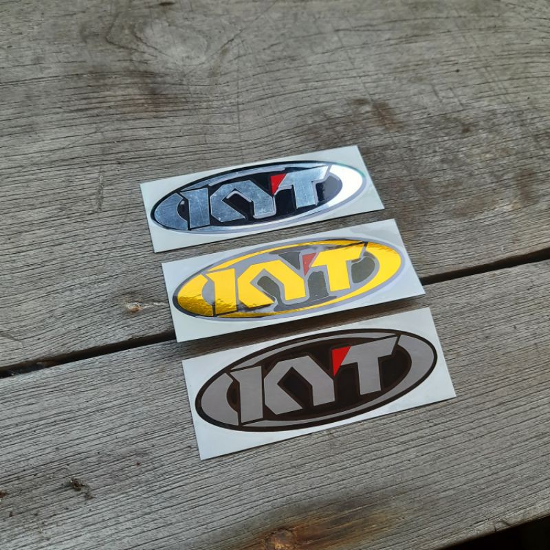 

Sticker Cutting Logo Helm KYT gold chrome silver Berkualitas