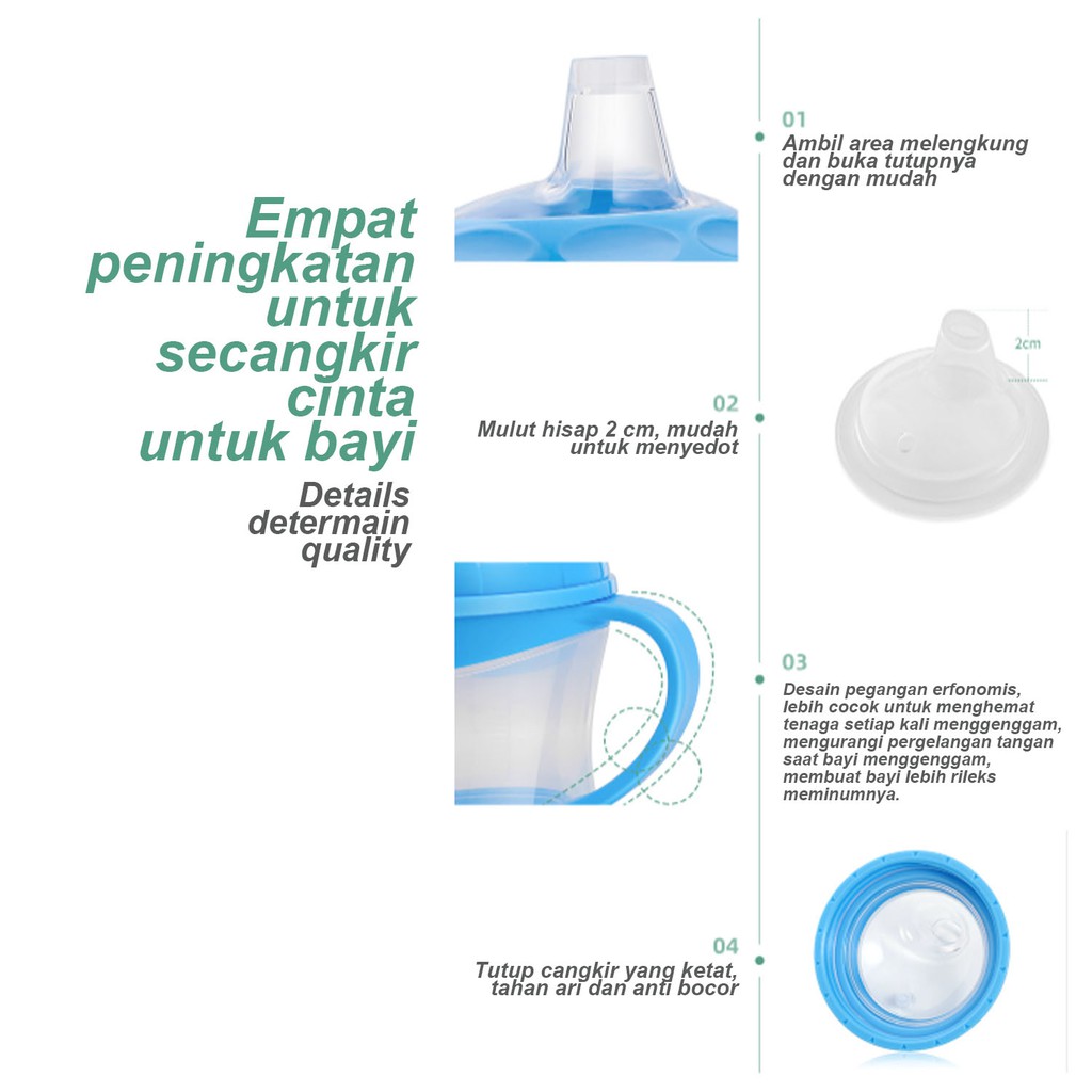 ☀ Sunly ☀ A119 Botol Minum Bayi Anti Tumpah BPA Free Gelas Anak Balita Training Cup Baby Import