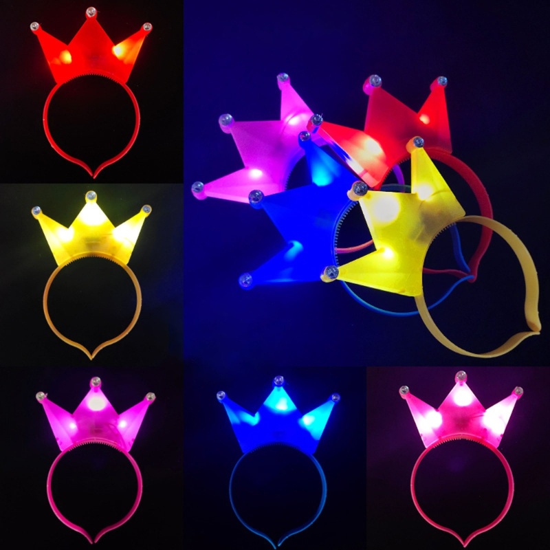 Mary 5pcs Bando Mahkota Dengan Lampu LED Untuk Pesta / Konser