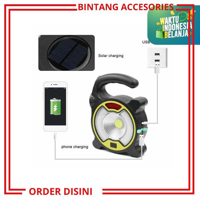 W546 BATRE SENTER LAMPU SENTER COB SENTER CAS BATRE CAS EMERGENCY RECHARGE USB