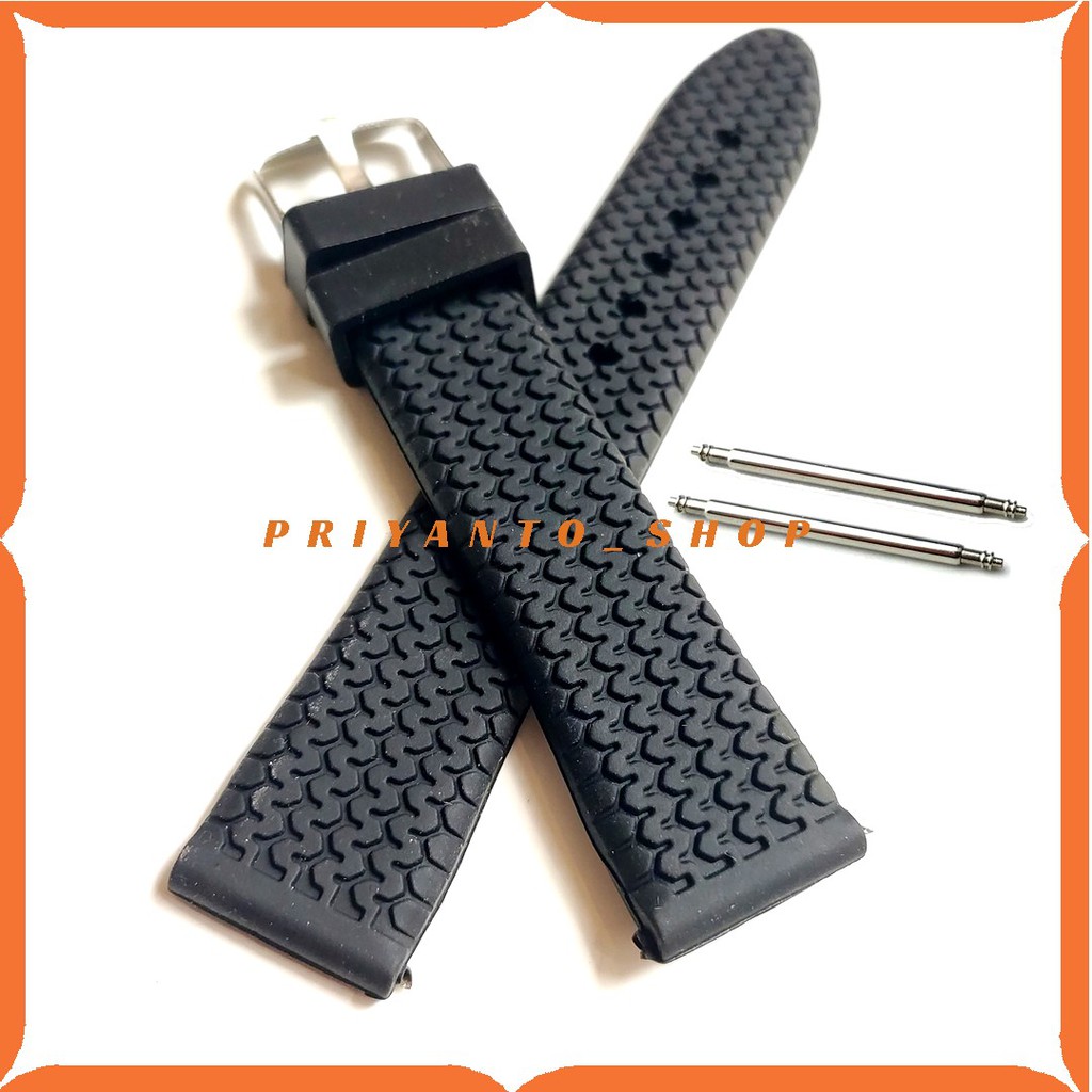 STRAP TALI JAM TANGAN RUBBER WATCH BERKUALITAS 20MM FREE PEN