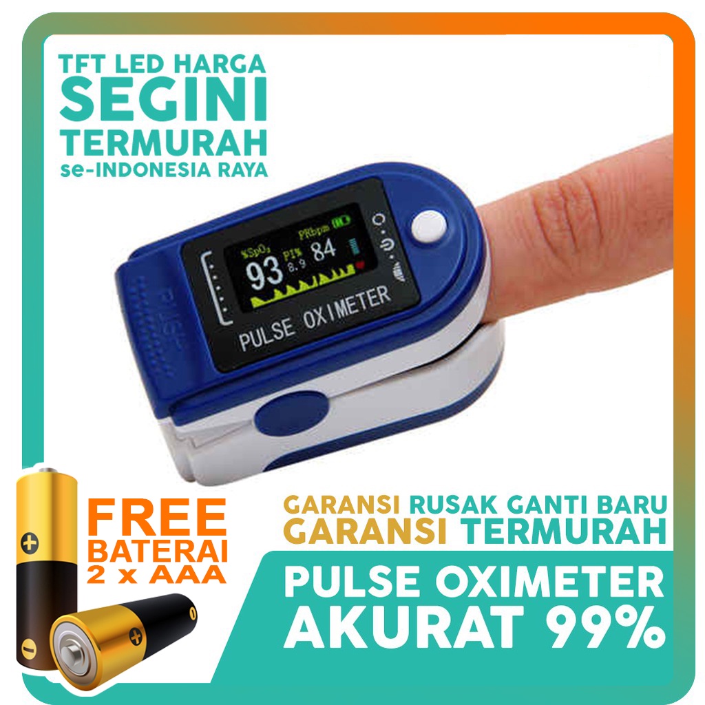 Pulse Oxymeter (Alat Ukur Kadar Oksigen / Saturasi Oksigen) fingertip Oximeter