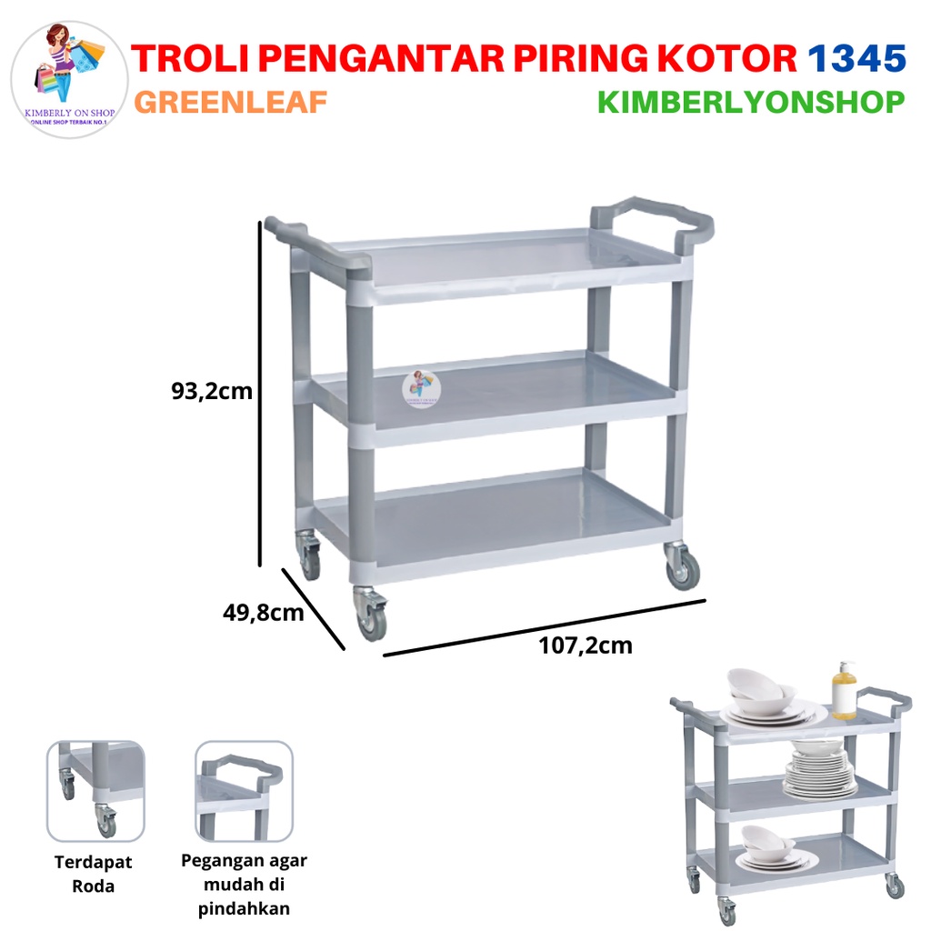 Troli Pengantar Makanan Restoran 1345 Green Leaf