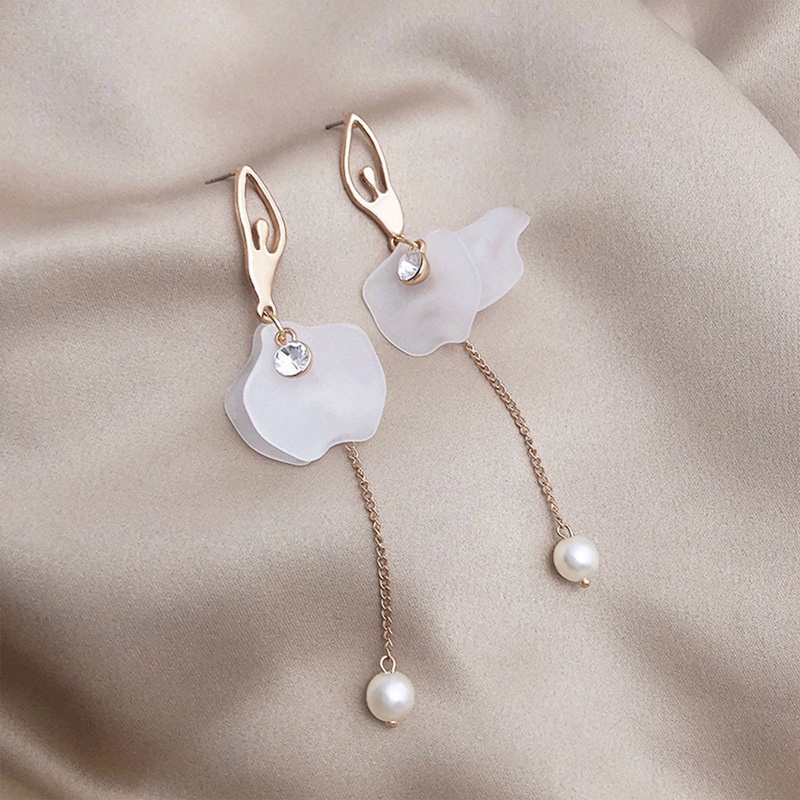 Anting Tusuk Gantung Bahan Sterling Silver 925 Desain Balerina Gaya Perancis / Retro / Elegan Untuk Wanita