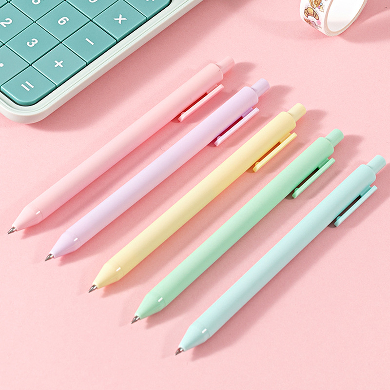 Roselife 0.5mm Korea Candy Color Press Ballpoint Gel Pen Untuk Kantor Sekolah Portable Tulisan Pen Supplies