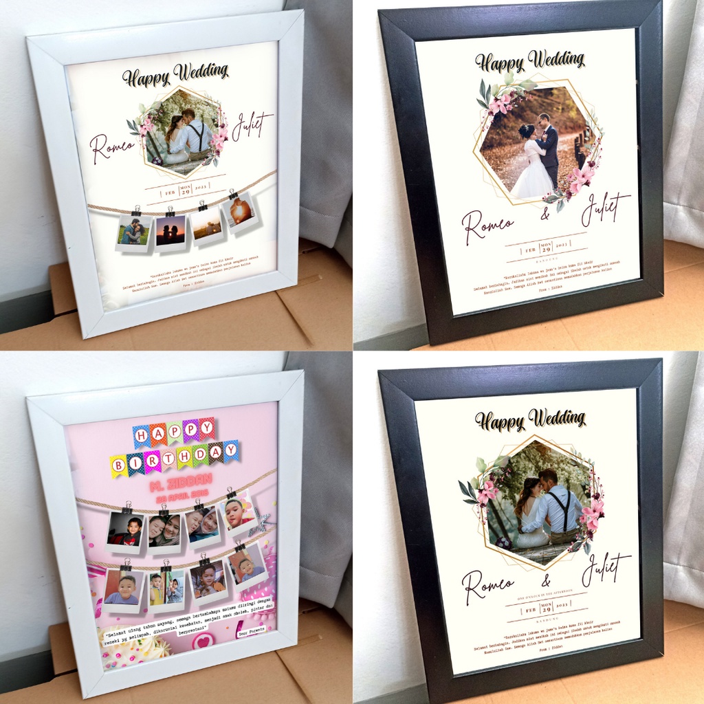 GIFT BOX ULANG TAHUN FRAME FOTO BINGKAI KADO PERNIKAHAN ANNIVERARY WISUDA WEDDING