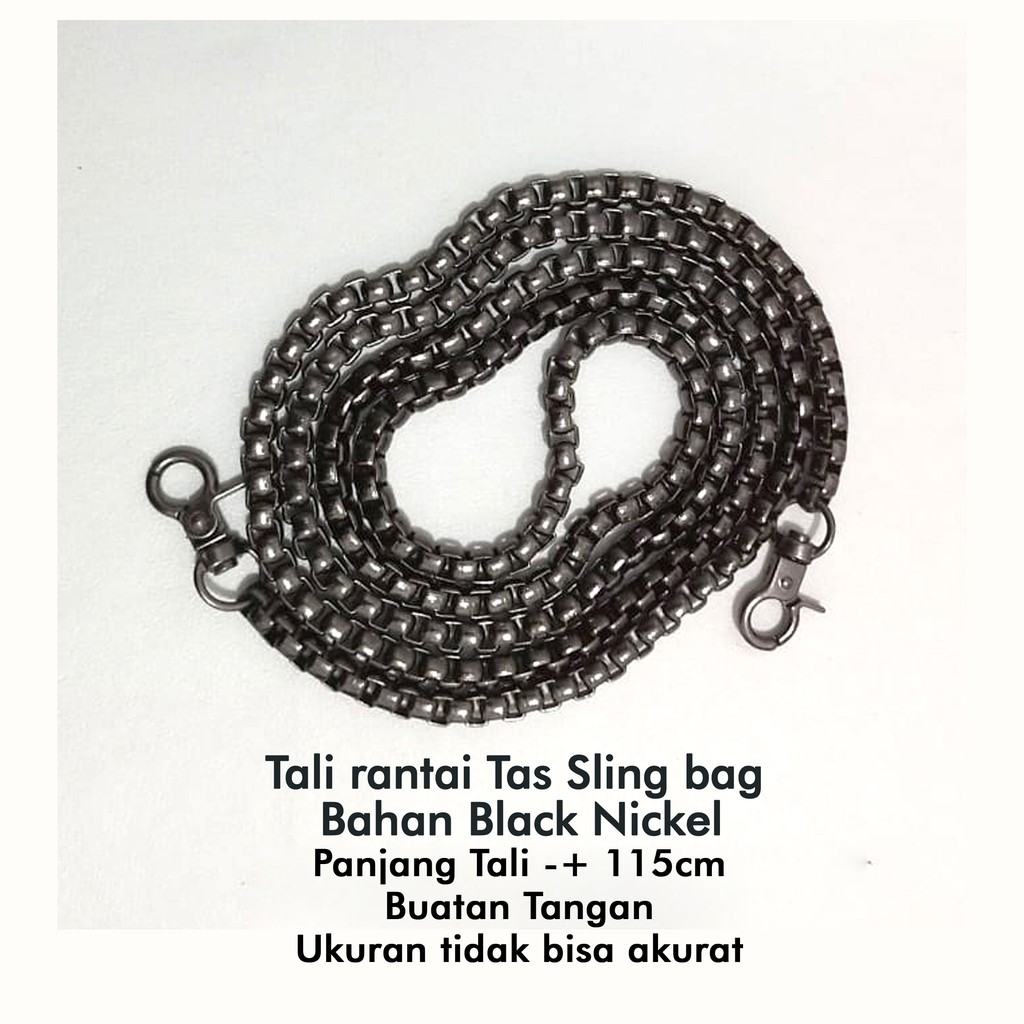 Tali Rantai gold sling bag rante panjang black nickel strap tas selempang tali tas pesta longstrap