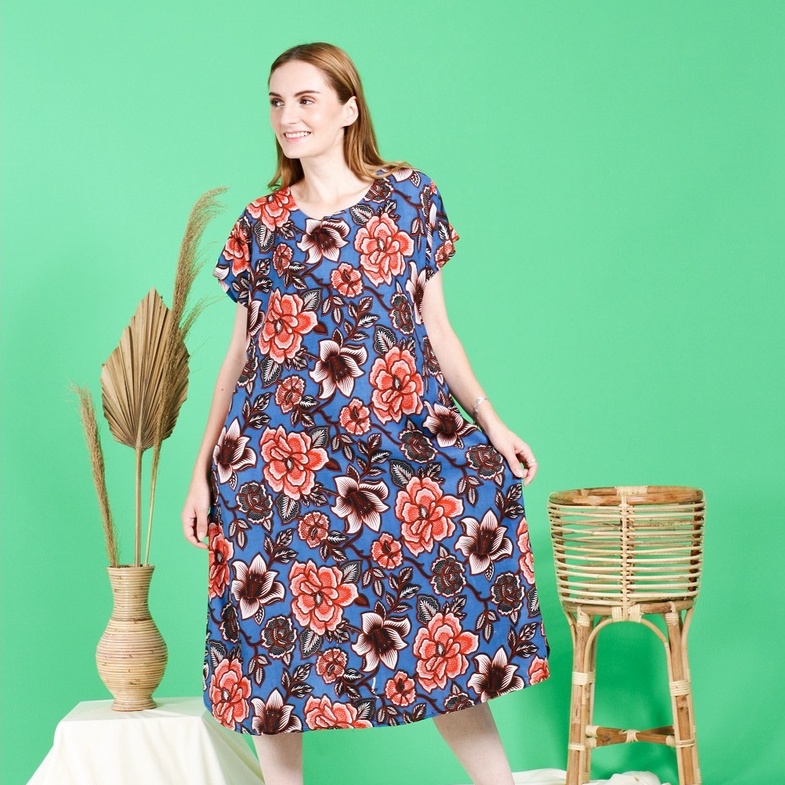 BATIK TRUSMI Daster Batik Wanita Katun Model Klok JN