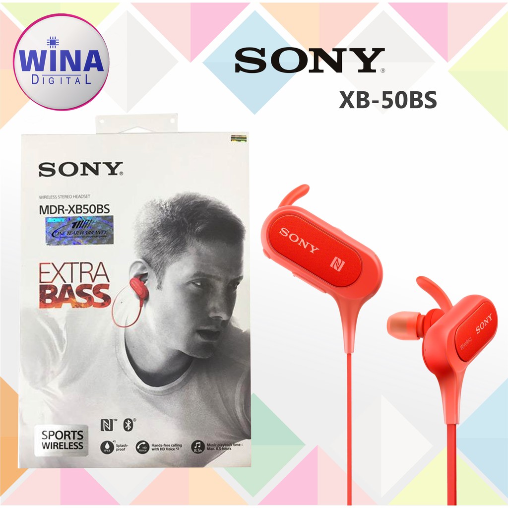 Sony XB50BS Extra Bass In-Ear Sport Bluetooth Headphone Original