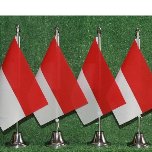 bendera merah putih / bendera merah putih meja / bendera merah putih meja + tiang stenlis