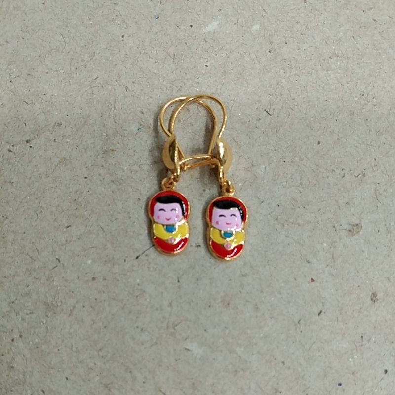 anting desi anak bandul boneka india 1/2 gram emas muda