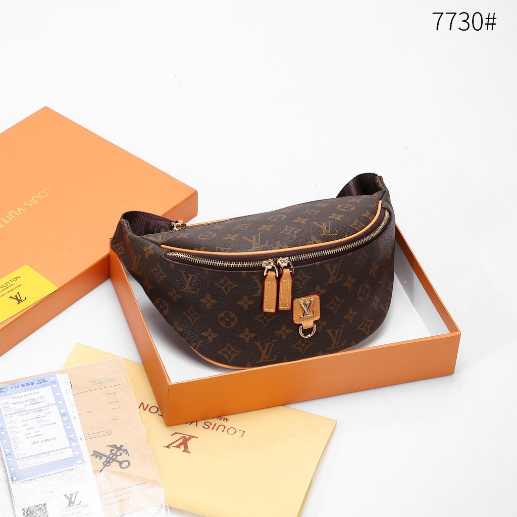 CK01 LV BUMBAG MONOGRAM PLATINUM WITH BOX 7730 TAS WANITA TAS IMPOR