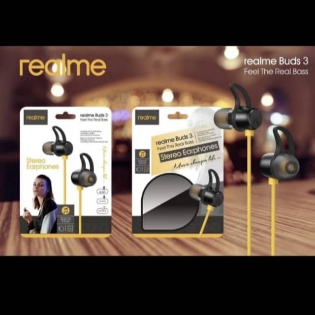 EARPHONE HANDSFREE REALME BUDS 3/ BUDS 2 PLUS HEADSET STEREO ORIGINAL EXTRA BASS