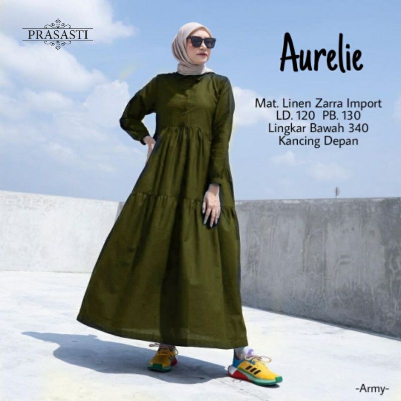 baju gamis midi dress muslim wanita AURELIE