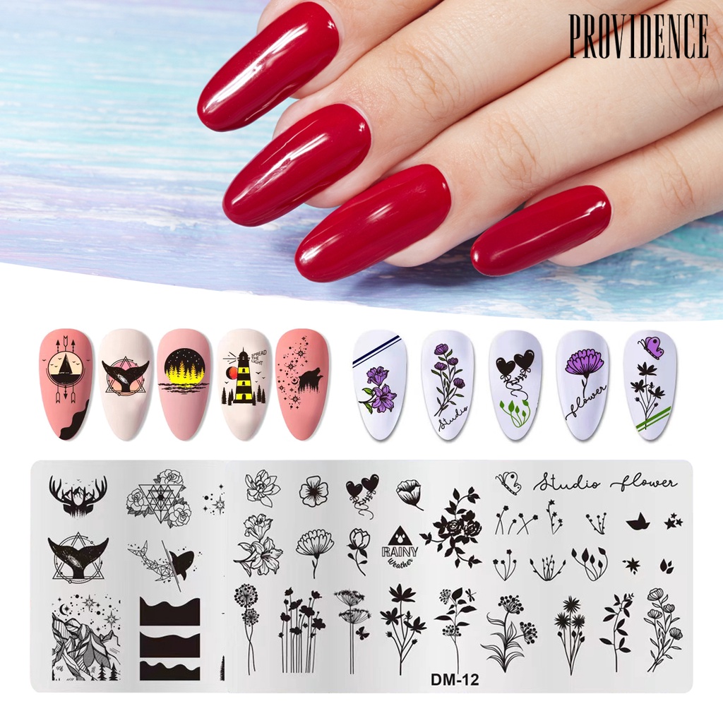 Providence Cetakan Kuku DIY Bahan Stainless Steel Untuk Nail Art