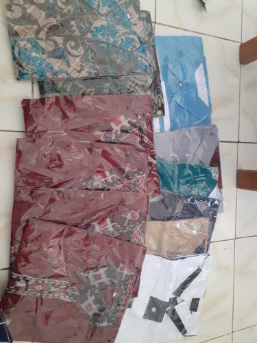 Bswart Batik Hrb026 Kenongo Hem Pendek Anjani Biru Pekalongan M L Xl Batik Pria Murah Modern Grosir