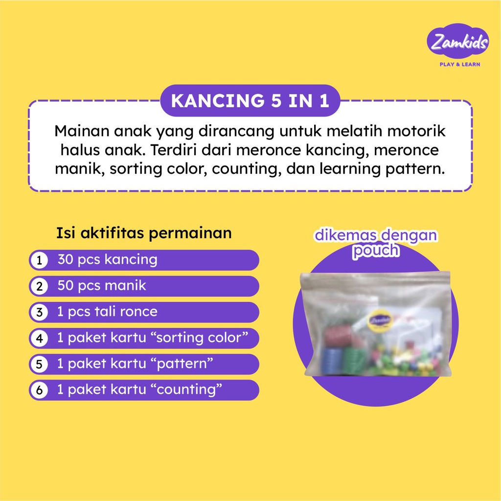 MAINAN MONTESSORI MONTESORI MOTORIK EDUKASI RONCE MERONCE SORTING COLOR ANAK BALITA TODDLER