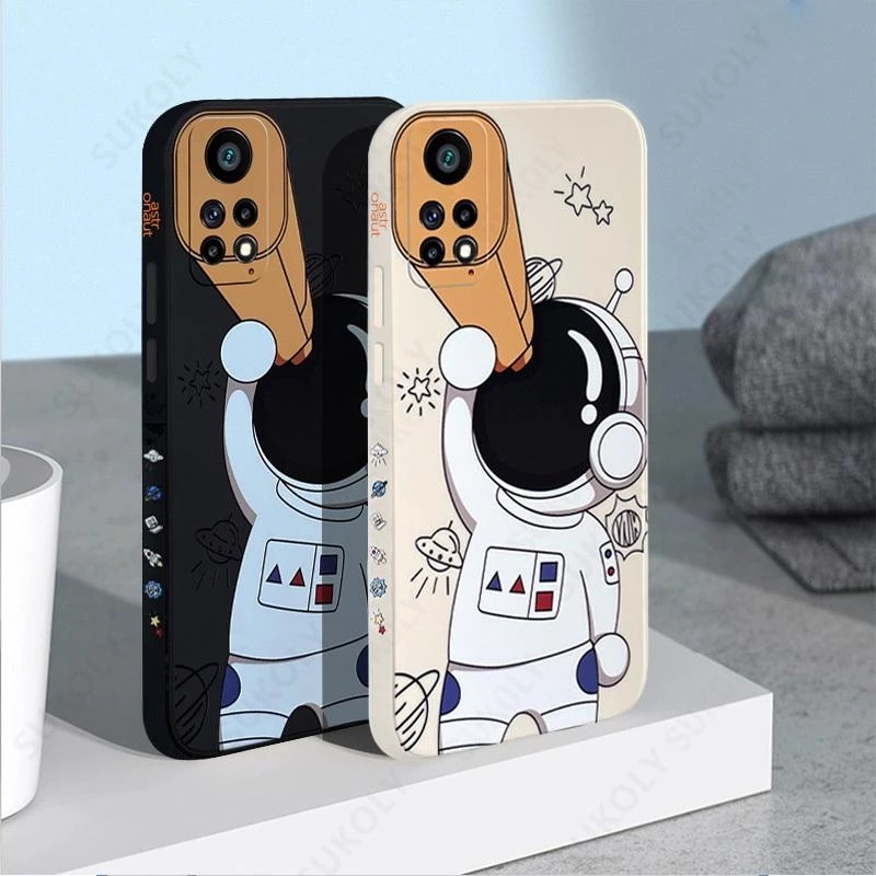 Case Kotak Teleskop Astronot Anti Jatuh Untuk Xiaomi 11 Poco X3 NFC X3 Pro Poco M3 M2 Redmi Note 7 Pro Note 8 Pro Note 9 Pro Note 10 Pro Note 11 Pro Redmi 8 9 10 9A 9T 9T