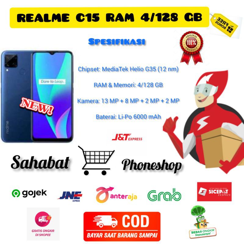 REALME C15 RAM 4/128 GB GARANSI REALME