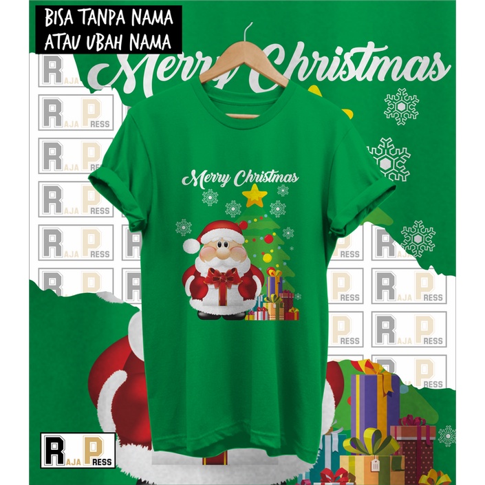 KAOS NATAL SANTA GENDUT MERRY CHRISTMAS SANTA CLAUS KATUN COMBED 30S