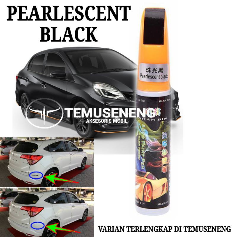 Pearlescent Black Metalik Pena Spidol Penghilang Menyamarkan Lecet Baret Noda Gores Cat Mobil Motor