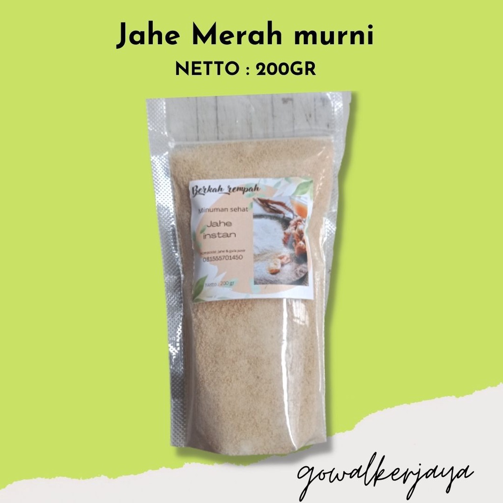 

Minuman Tradisional Termanjur [gowalkerjaya] ✅ Jahe Merah Bubuk Instant (100/200 Gram) Jahe Merah Bubuk herbal Organik / Red Ginger Powder Memperkuat imunitas tubuh / Membantu Penurunan berat badan