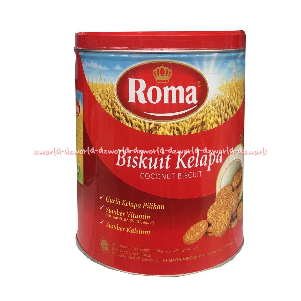 

Roma Biskuit Kelapa Coconut Biscuit 450gr Biskuit Kue Roma Kelapa Roma Kaleng Romma